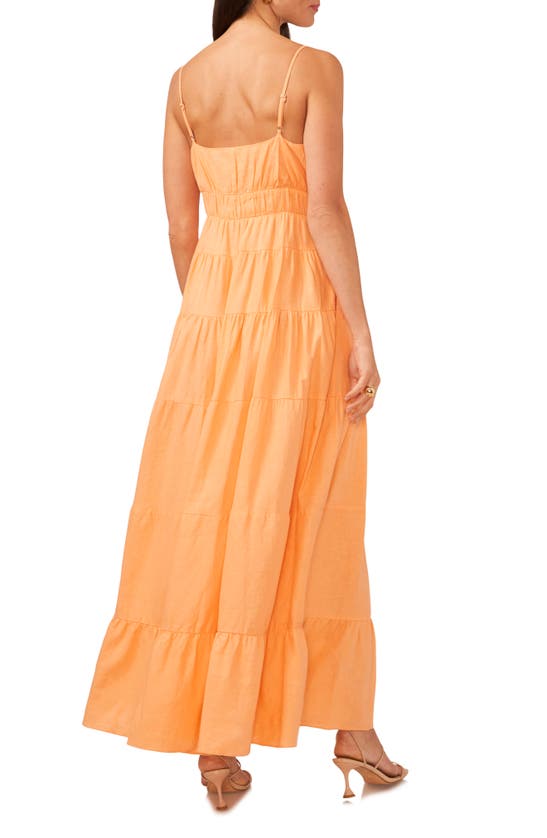 Shop 1.state Empire Waist Sleeveless Tiered Maxi Dress In Cadmium Orange