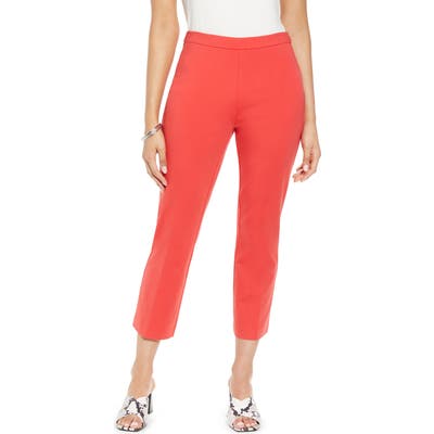 Halogen Kick Flare Ponte Knit Crop Pants, Red