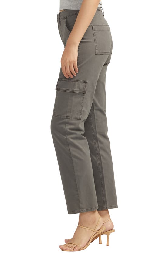 Shop Silver Jeans Co. Suki Curvy Straight Leg Cargo Pants In Grey