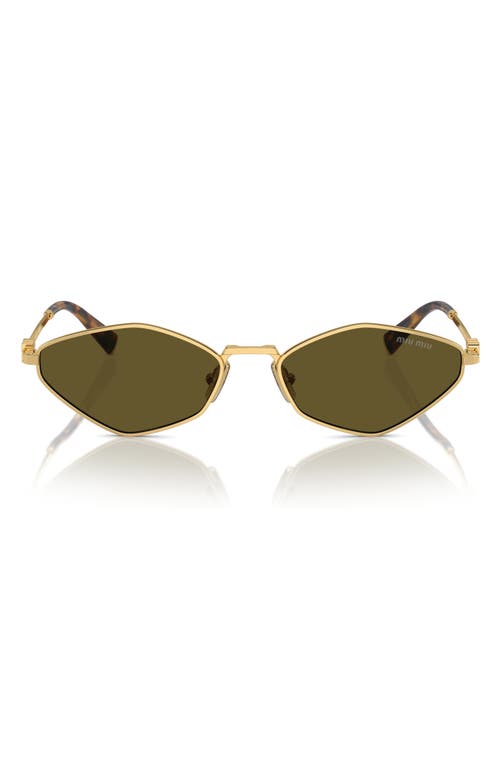 Shop Miu Miu 56mm Irregular Sunglasses In Gold