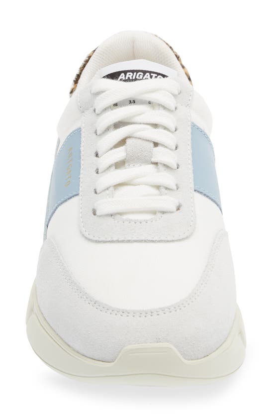 Axel Arigato Genesis Low Top Sneaker In White/ Dusty Blue/ Leopard