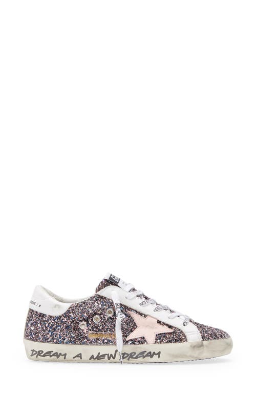 Golden Goose Super-star Glitter Sneaker In Grey Pink/white Pink
