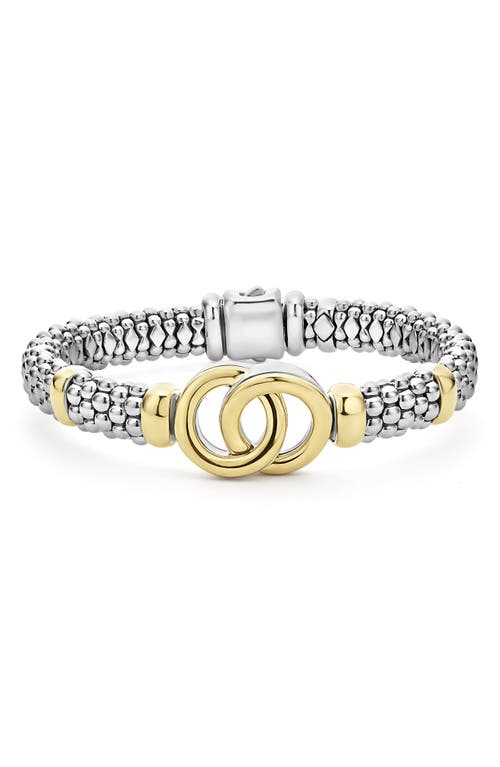 Lagos Signature Caviar Interlock Circle Bracelet In Silver