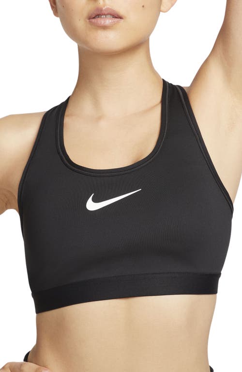 Nike Dri-fit Swish High Support Sports Bra In Black/iron Grey/white
