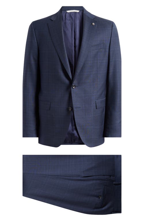 Jack Victor Esprit Check Wool Suit In Blue