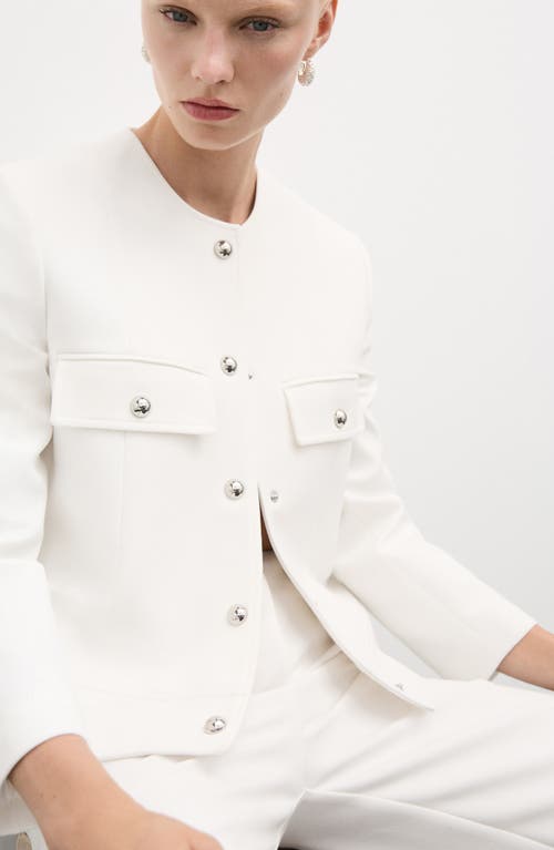 Mango Pocket Blazer In White