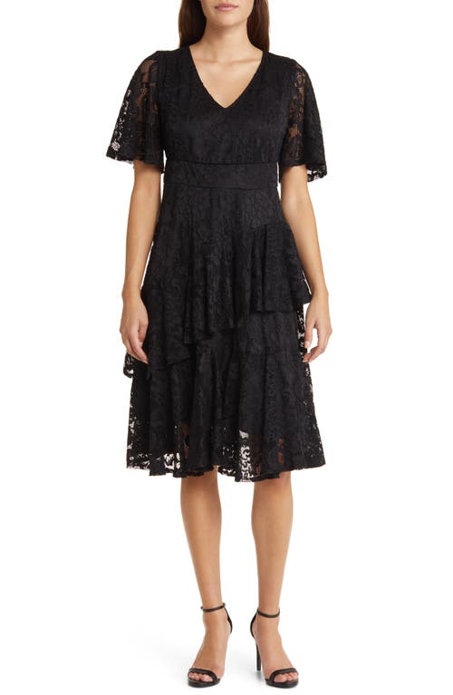 Kiyonna Lace Affair Cocktail Dress Onyx at Nordstrom,