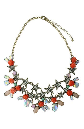 Olivia Welles Amy Floral Necklace In Metallic