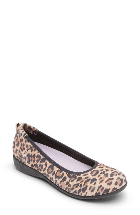 gray leopard flats