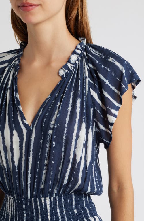 Shop Rails Amellia Print Tiered Midi Dress In Indigo Nile