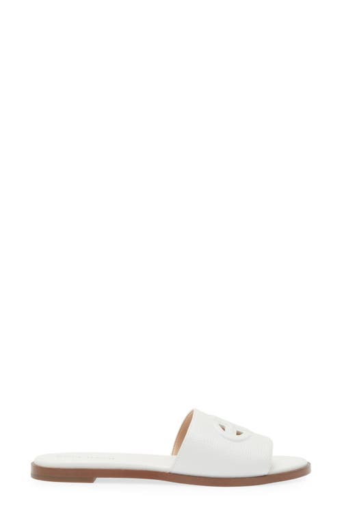 Shop Cole Haan Flynn Logo Slide Sandal In White Leather