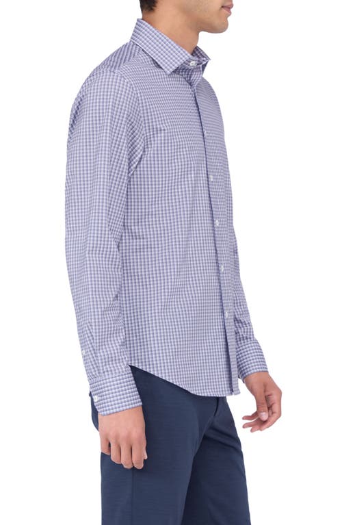 Shop Bugatchi James Ooohcotton® Checker Button-up Shirt In Lilac