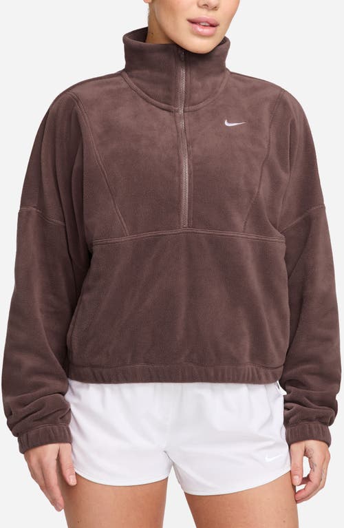 Nike One Therma-fit Half Zip Sweater In Sepia/white
