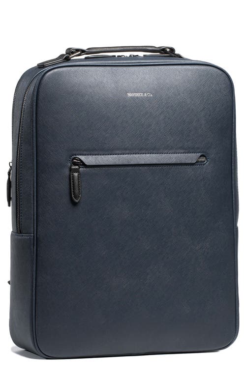 Earthen Recycled Leather Backpack in Navy
