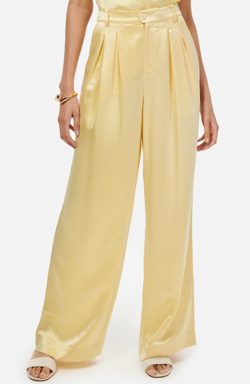 Shop Cami Nyc Davina High Waist Satin Wide Leg Pants In Sunlight