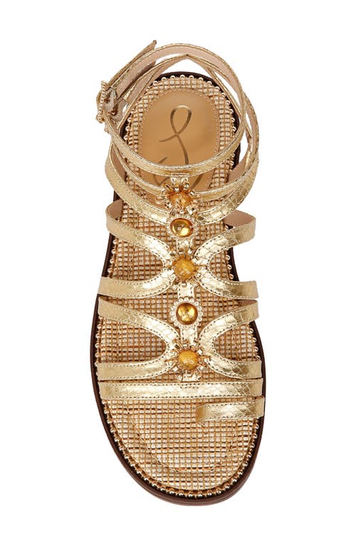 Sam Edelman Tianna Gladiator Sandal Gold Print In Gold