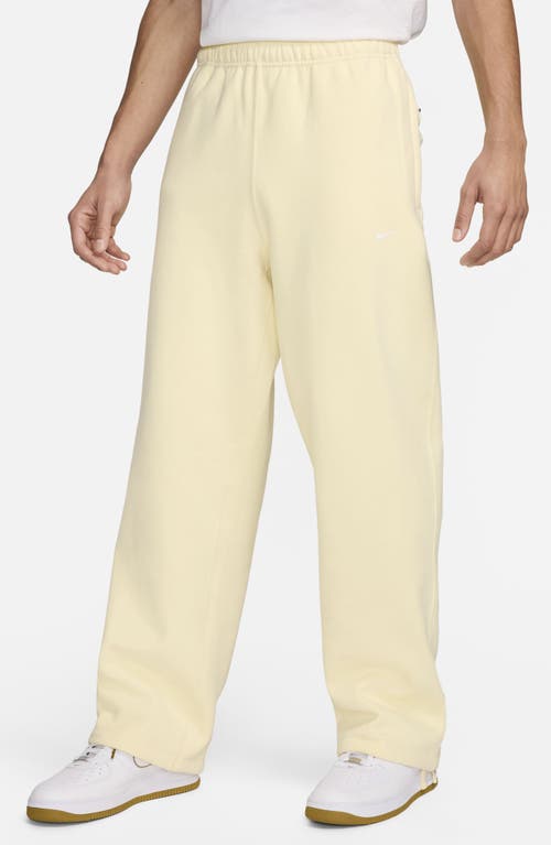 Shop Nike Solo Swoosh Fleece Sweatpants In Alabaster/white