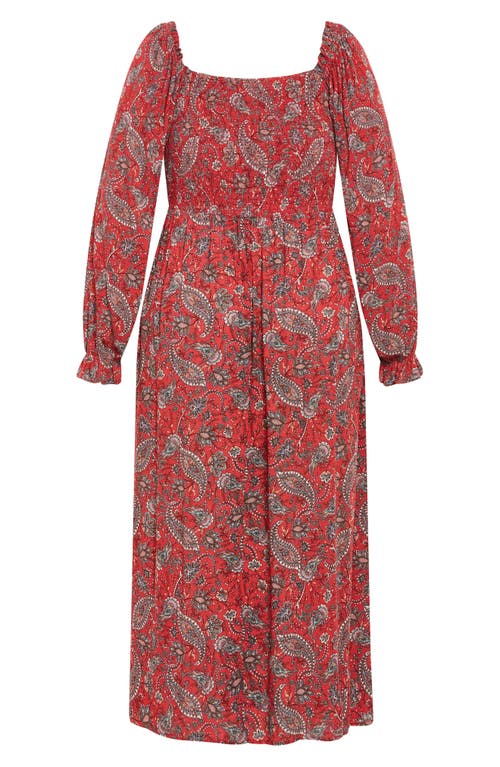 Shop City Chic Aurelia Floral Long Sleeve Dress In Paisley Vine