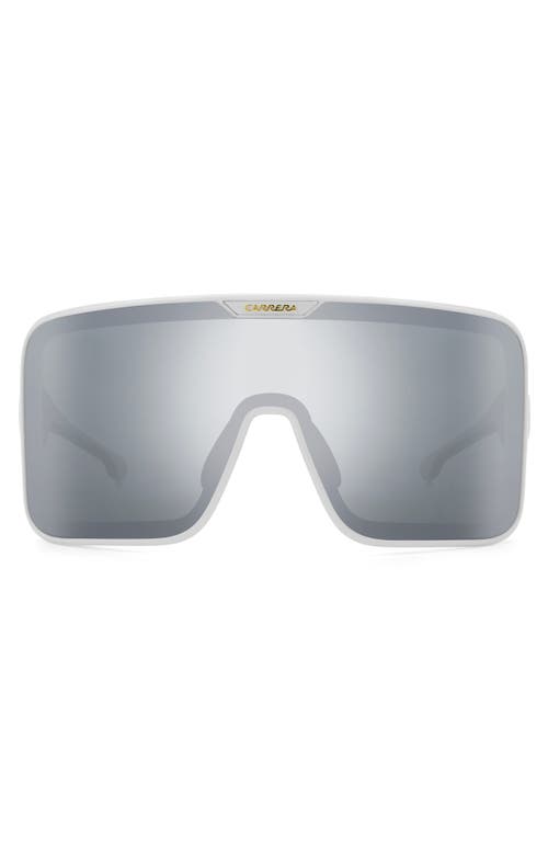 FLAGLAB 15 99mm Shield Sunglasses in White/Silver Mirror