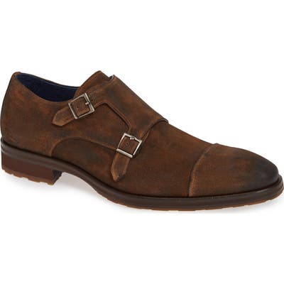 Mezlan Miguel Double Monk Strap Shoe, Brown