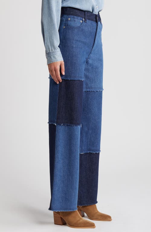 Shop Rails The Getty Patchwork High Waist Jeans In Indigo Patchwork