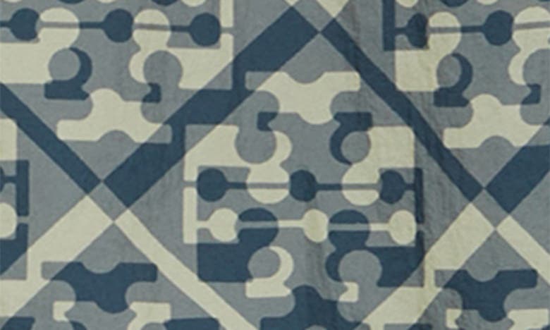 Shop Tory Burch Prismatic Short Sleeve Nylon Polo In Gray Prismatic T Monogram