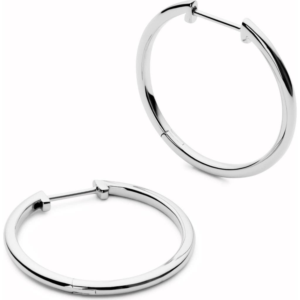 Ana Luisa Medium Slim Endless Hoops In Silver