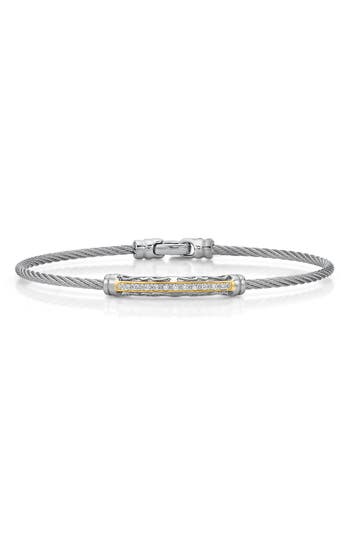 Shop Alor ® 18k White Gold & Diamond Cable Bracelet In Grey