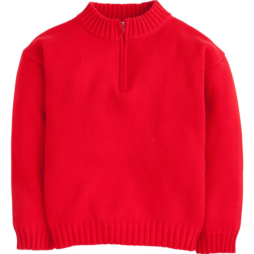Little English Kids' Quarter Zip Sweater In Red