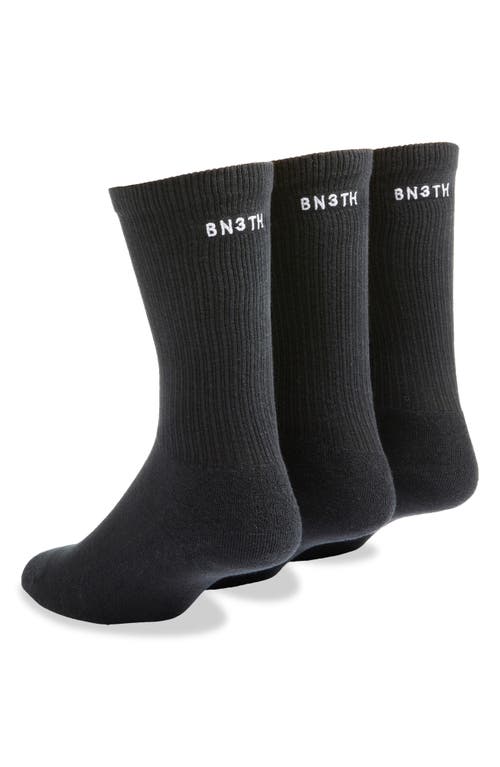 Bn3th 3-pack Classic Crew Socks In Black