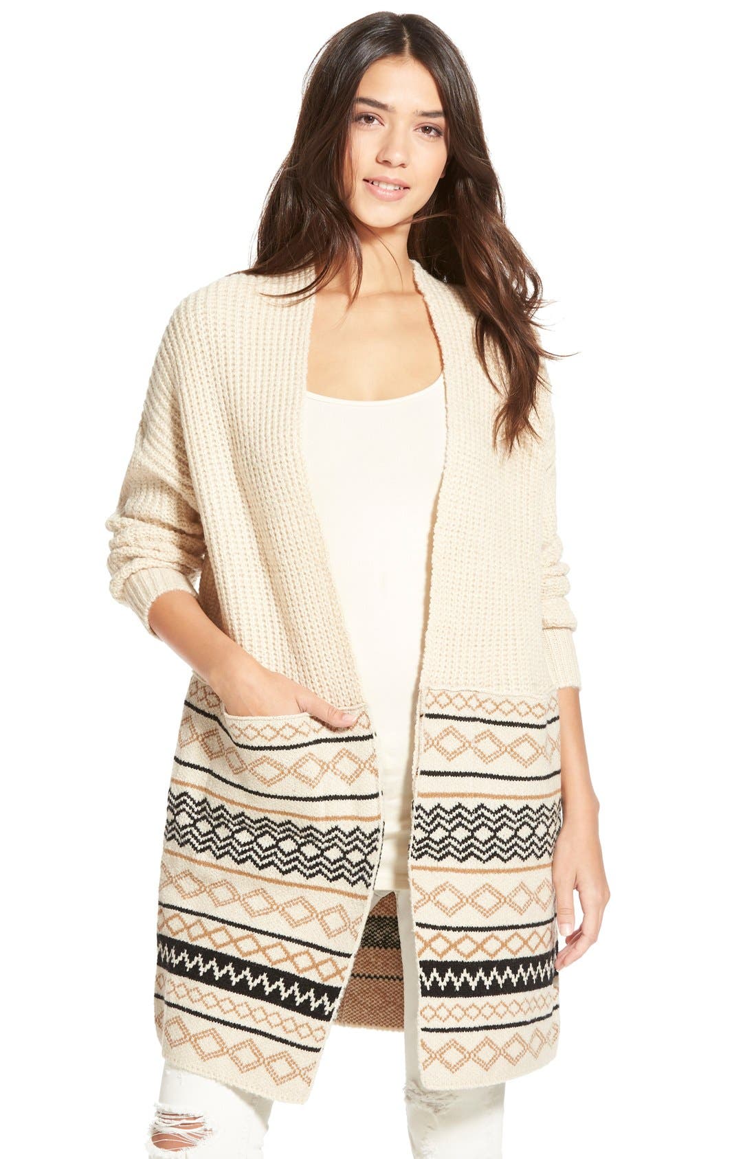 Dreamers by Debut Waffle Knit Oversize Cardigan Nordstrom