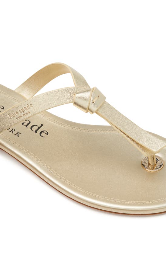 Shop Kate Spade New York Knott Flip Flop In Pale Gold
