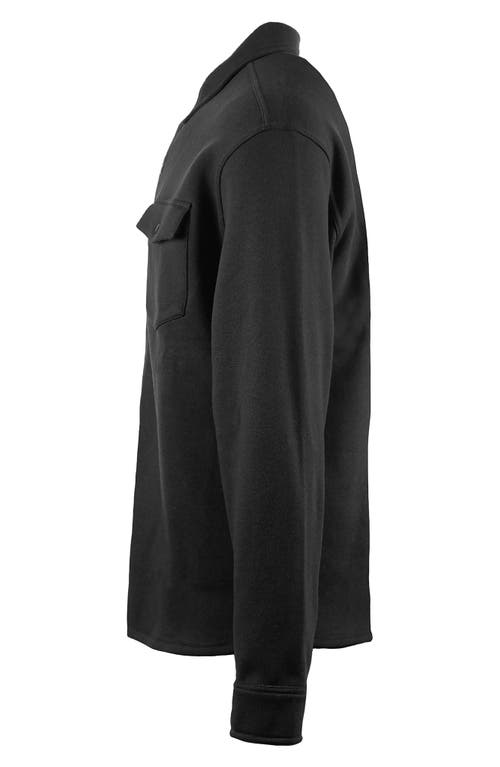 Burnside Fleece Shirt Jacket In Black