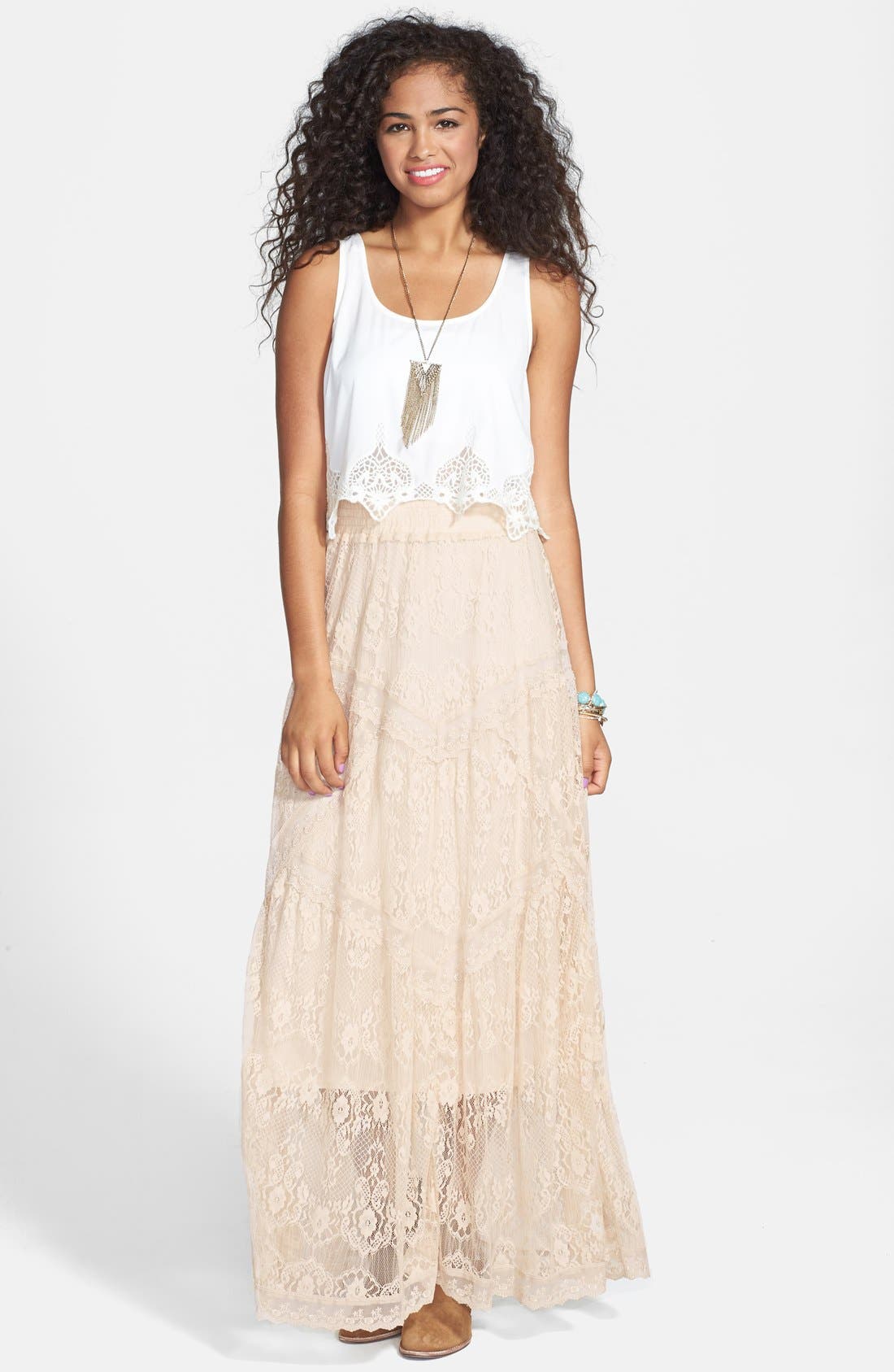 Blu Pepper Lace Maxi Skirt (Juniors) Nordstrom