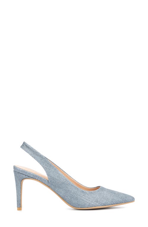 New York And Company Steph Snake Embossed Pointed Toe Slingback Pump In Blue