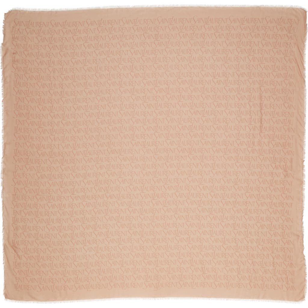 Saint Laurent Grand Impression Cashmere-blend Square Scarf In Beige/light Brown