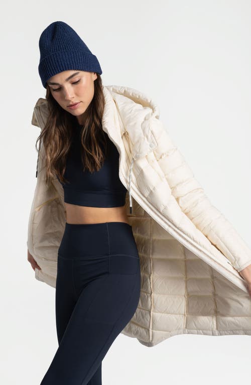 Shop Lole Claudia Hooded Packable Down Jacket In Gardenia