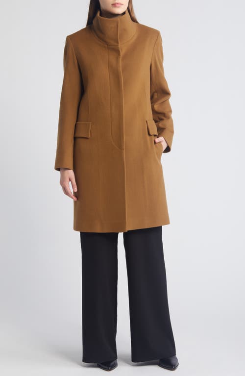 Shop Fleurette Dusty Longline Wool Coat In Vicuna