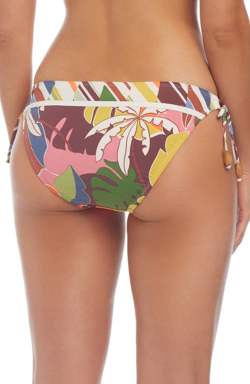 Shop Rod Beattie Tropical Side Tie Hipster Bikini Bottoms In Brown Multi