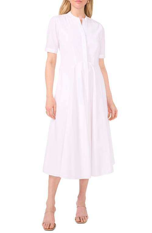 Shop Halogenr Halogen(r) Cotton Poplin Button-up Midi Dress In Bright White