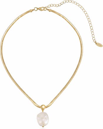 Ettika Cultured Baroque Pearl Pendant Necklace | Nordstrom