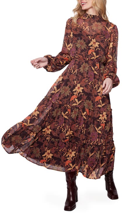 Big floral-print maxi dress