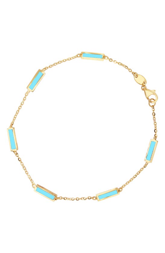House Of Frosted Bar Station Bracelet In Gold