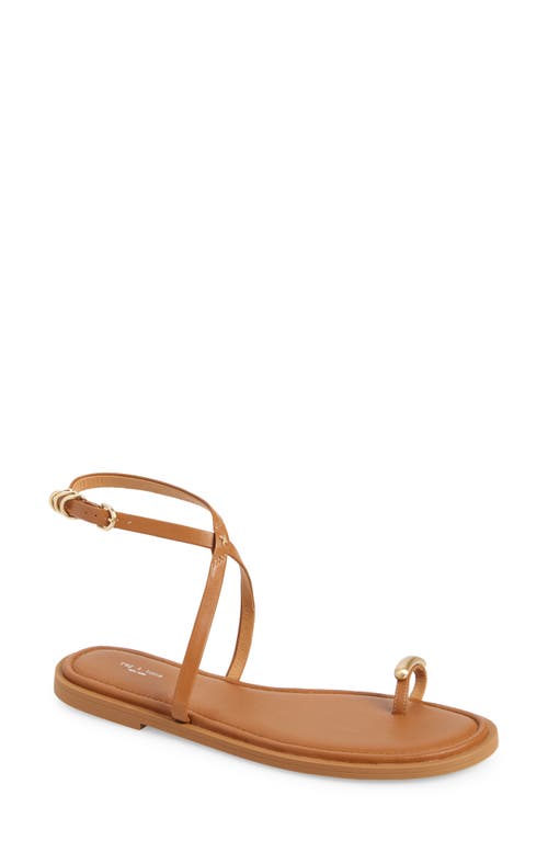 Geo Ring Ankle Strap Sandal in Tan Leather