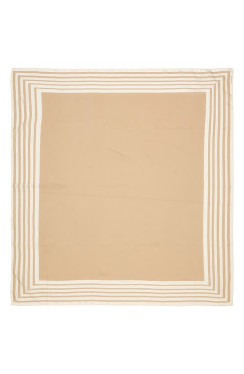 Shop Vince Geo Stripe Cotton & Silk Square Scarf In White/oak Bell