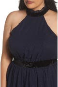 LOST INK Tiered Metallic Dot A-Line Dress (Plus Size) | Nordstrom