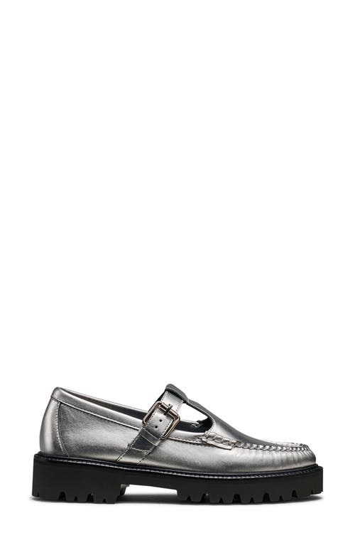 Shop G.h.bass Weejuns® Mary Jane Moc Toe Lug Sole Loafer In Silver