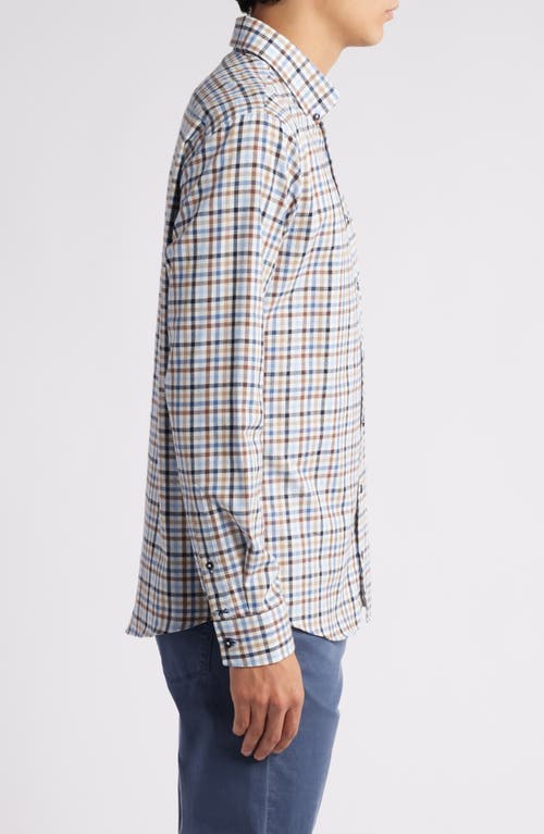 Brax Daniel Check Flannel Button-down Shirt In 22-dark Navy