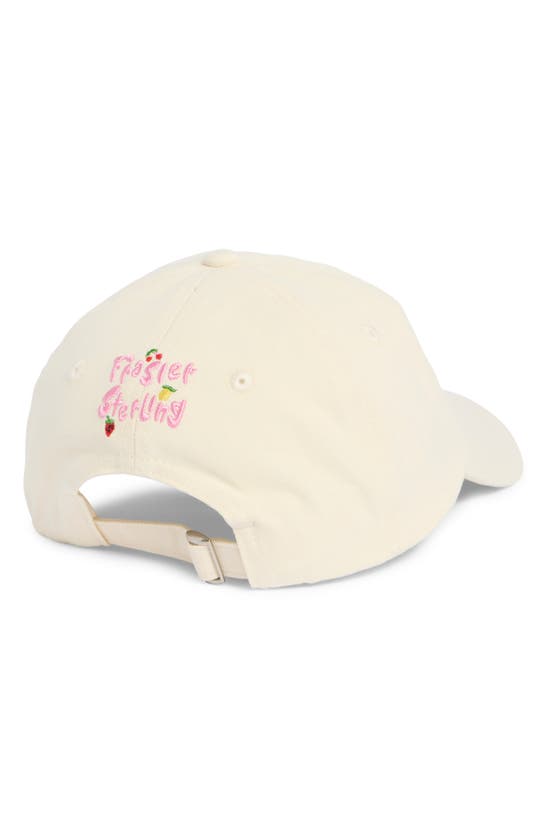 Shop Frasier Sterling Embroidered Cherry Baseball Cap In Cream