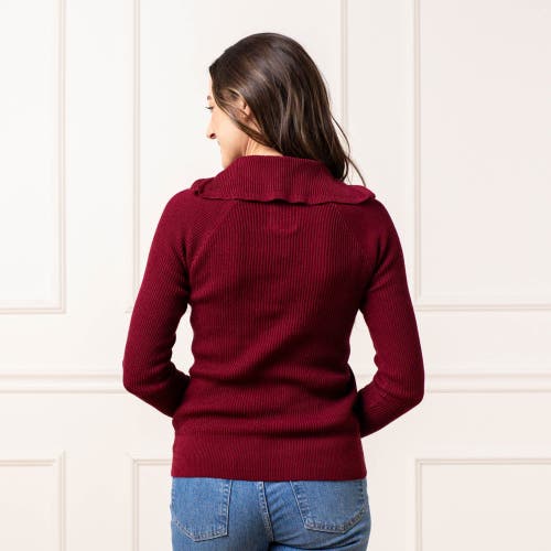 Shop Hope & Henry Organic Fine Gauge Half Zip Sweater In Oxblood